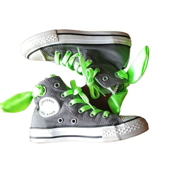 Converse All Star Hi Bow Back Snakeskin Neon Green Lace Up High Top Sneaker 11 - Picture 6 of 13